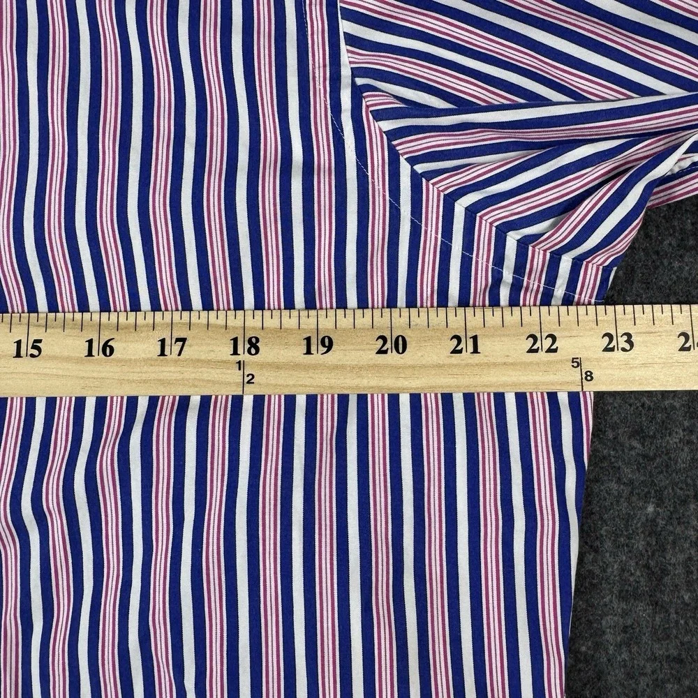 Polo Ralph Lauren Men's Shirt 15.5 M Regent Classic Fit Blue Pink Stripe